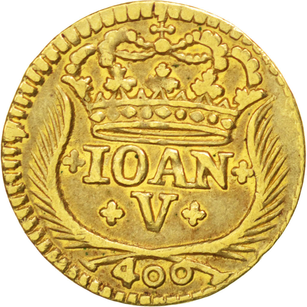 Portugal, Joao V, 400 Reis Or 1743, KM 201