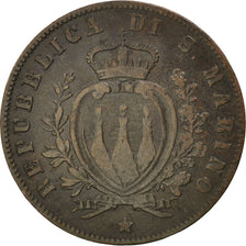 Monnaie, San Marino, 5 Centesimi, 1869, Milan, TB+, Cuivre, KM:1