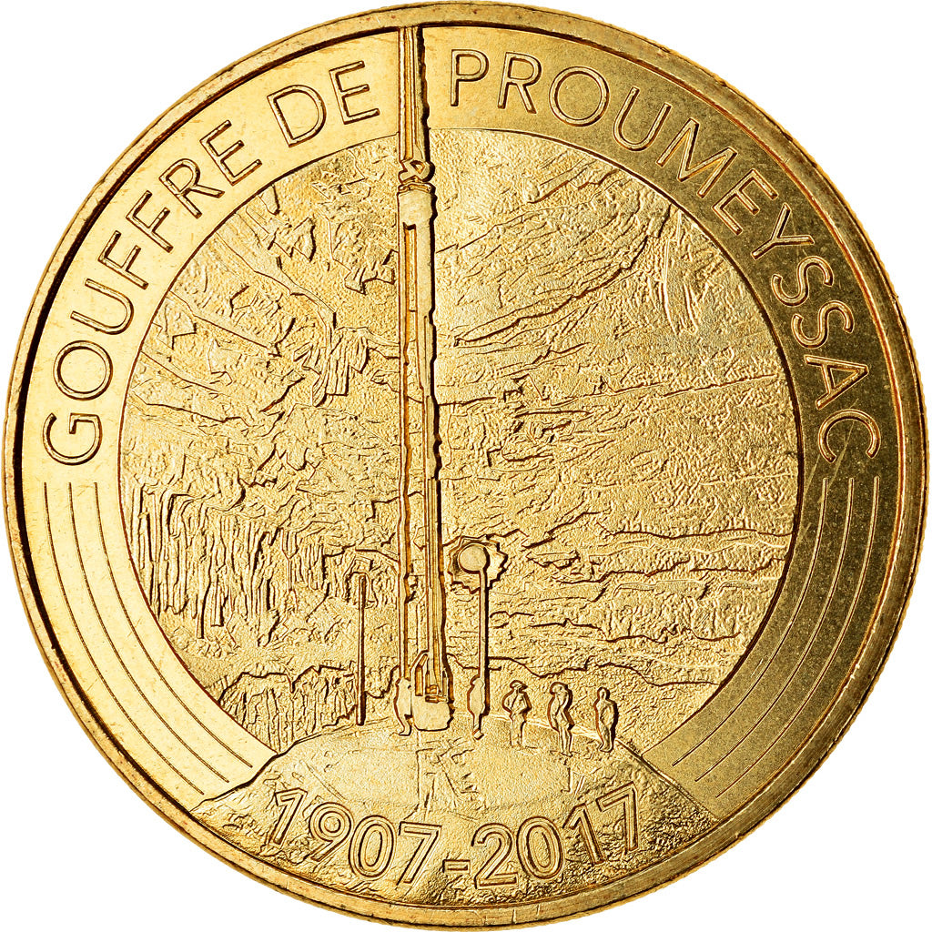 Francia, Token, Audrix - Gouffre de Proumeyssac, 2017, MDP, SC, Aluminio y