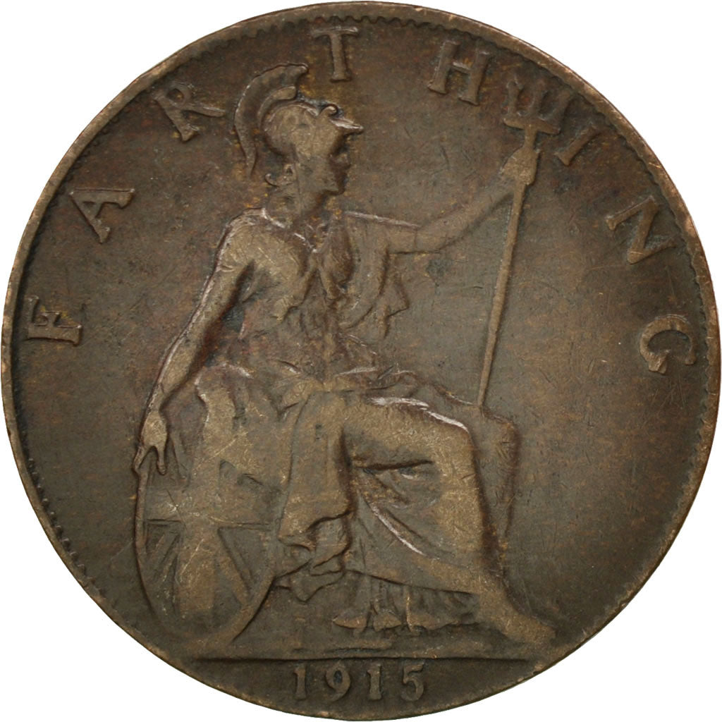 Great Britain, Farthing, 1915, KM #808.1, EF(40-45), Bronze, 20, 2.78