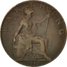 Great Britain, Farthing, 1915, KM #808.1, EF(40-45), Bronze, 20, 2.78