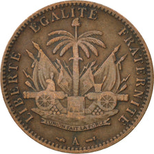 HAITI, Centime, 1886, Paris, KM #48, EF(40-45), Bronze, 4.91