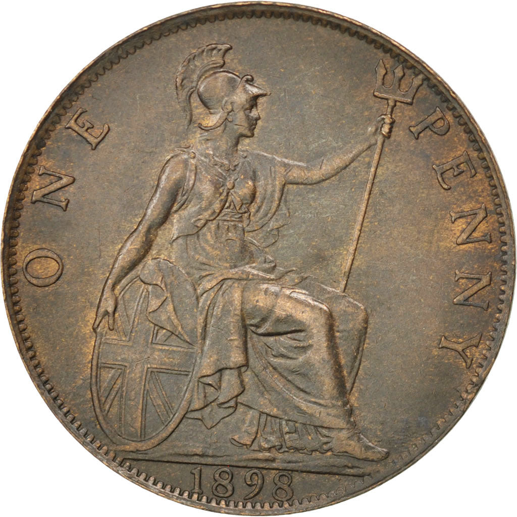 Great Britain, Penny, 1898, KM #790, AU(50-53), Bronze, 31, 9.48