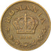 ROMANIA, Leu, 1938, KM #56, AU(50-53), Nickel-Brass, 18, 2.70