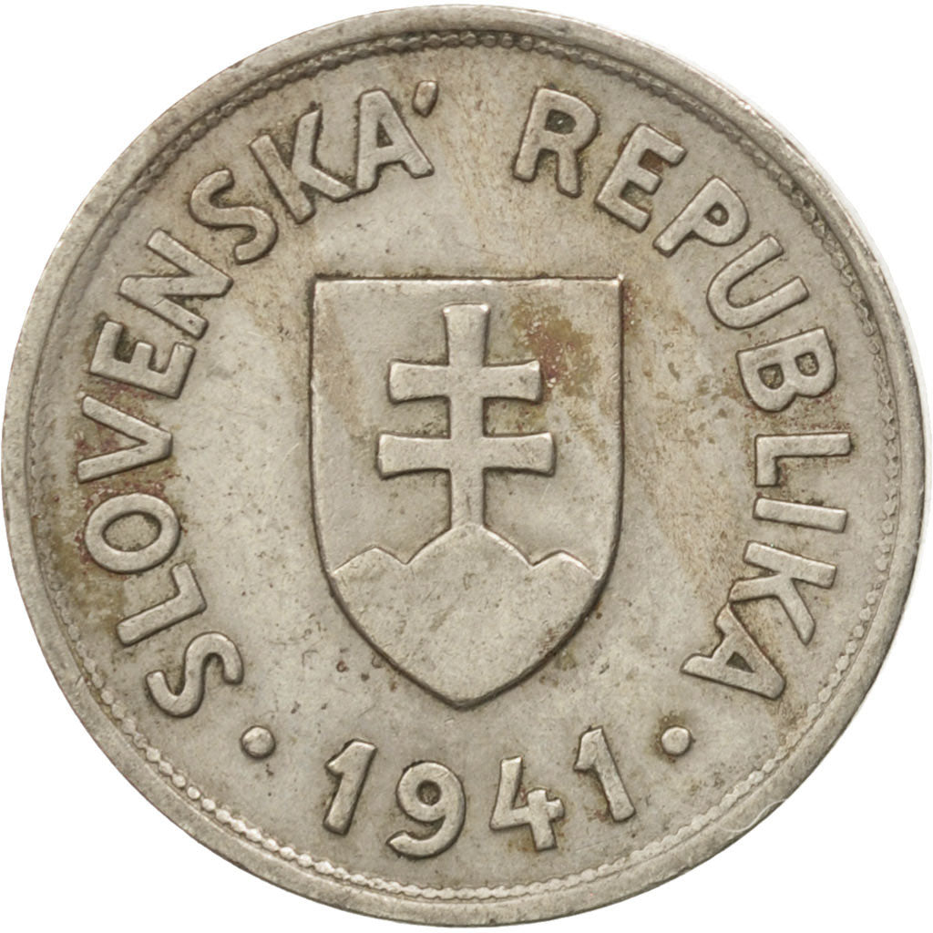SLOVAKIA, 50 Halierov, 1941, KM #5, EF(40-45), Copper-Nickel, 20, 3.33