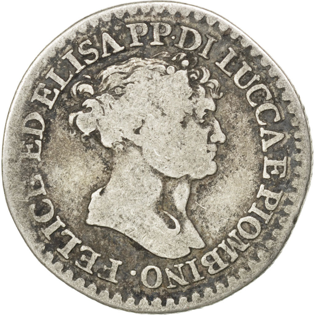 Coin, ITALIAN STATES, LUCCA, Franco, 1807, F(12-15), Silver, KM:23