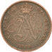 BELGIUM, 2 Centimes, 1912, KM #64, AU(50-53), Copper, 21.5, 4.03