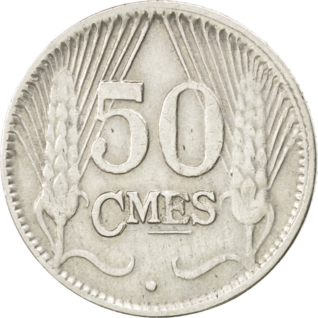 LUXEMBOURG, 50 Centimes, 1930, KM #43, EF(40-45), Nickel, 3.17