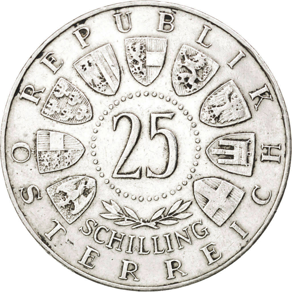 Moneta, Austria, 25 Schilling, 1957, BB, Argento, KM:2883
