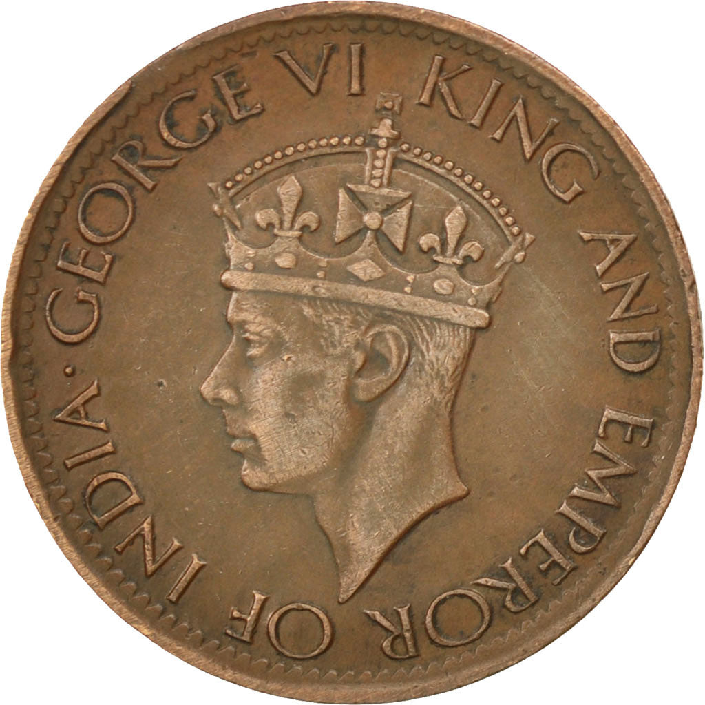 Ceylon, George VI, Cent, 1942, BB, Bronzo, KM:111a