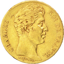 FRANCE, Charles X, 20 Francs, 1825, Paris, KM #726.1, VF(30-35), Gold, Gadoury..