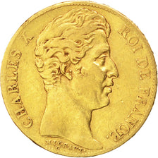 Francia, Charles X, 20 Francs, 1825, Paris, MB+, Oro, KM:726.1, Gadoury:1029