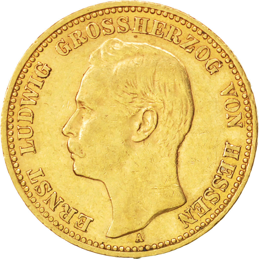 Allemagne, Hesse-Darmstradt, Ernst Ludwig, 20 Mark Or 1906 A, KM 374