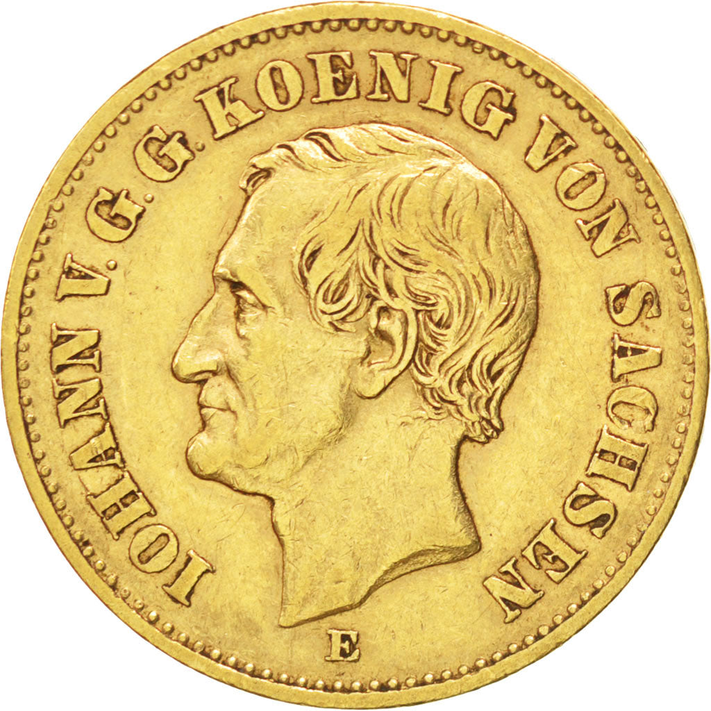 Coin, German States, SAXONY-ALBERTINE, Johann, 20 Mark, 1873, Muldenhütten