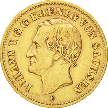 Coin, German States, SAXONY-ALBERTINE, Johann, 20 Mark, 1873, Muldenhütten