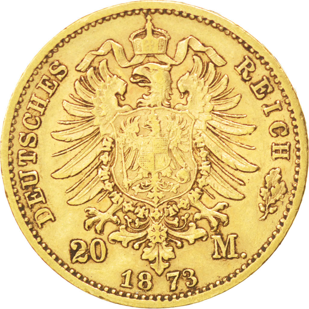 Coin, German States, SAXONY-ALBERTINE, Johann, 20 Mark, 1873, Muldenhütten