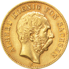German States, 20 Mark, 1894, Muldenhütten, KM #1248, AU(50-53), Gold, 7.93