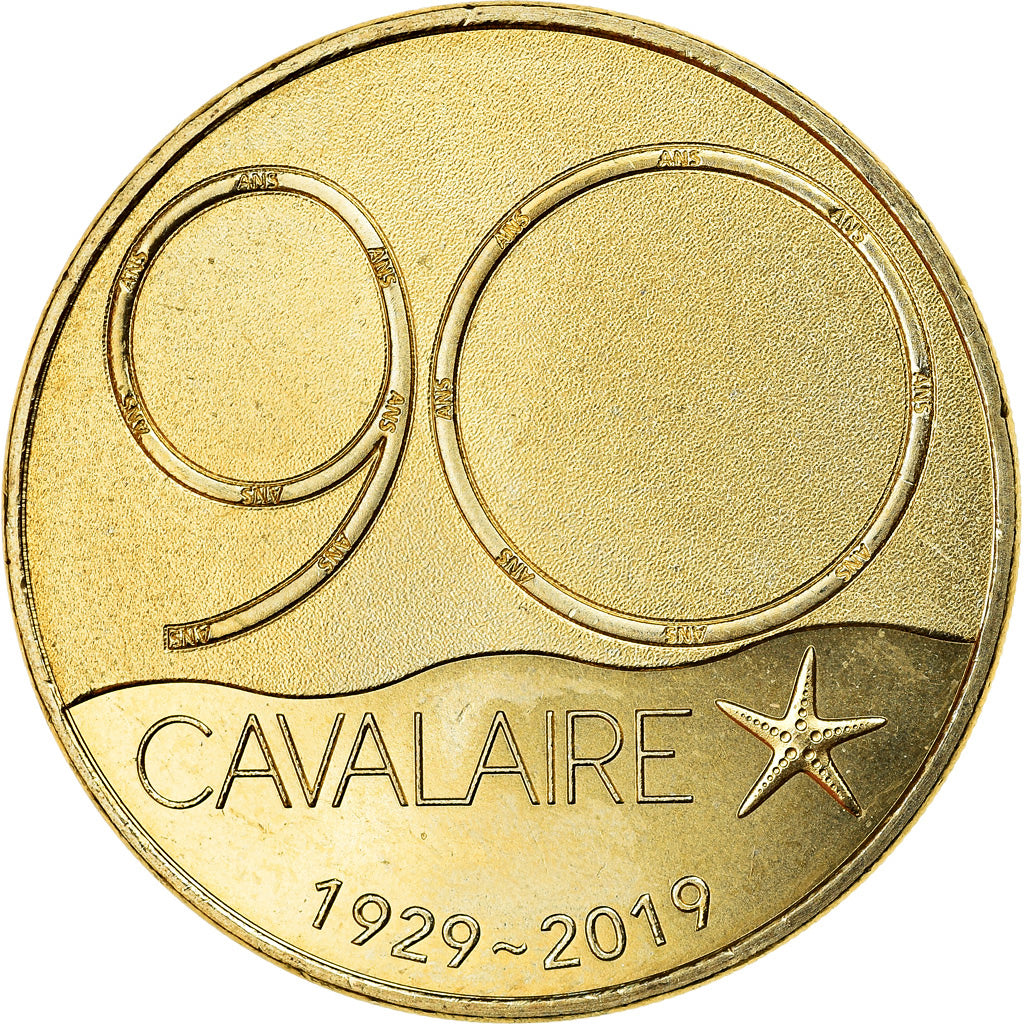 France, Token, Cavalaire-sur-Mer - 90 ans, 2019, MDP, MS(63), Cupro-nickel