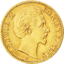 Coin, German States, BAVARIA, Ludwig II, 20 Mark, 1873, Munich, EF(40-45), Gold