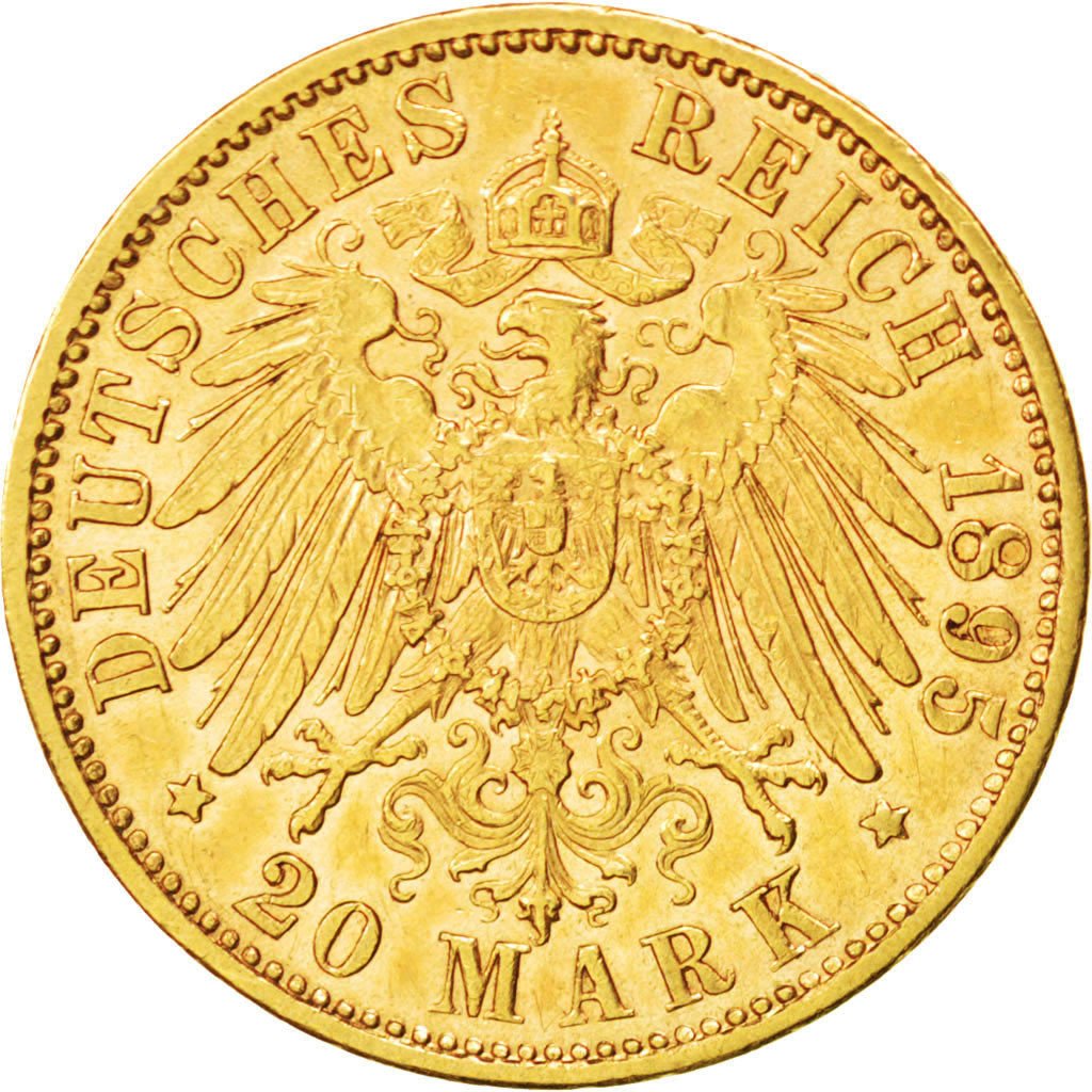 Allemagne, Bavière, Otto, 20 Mark Or 1895 D, KM 920