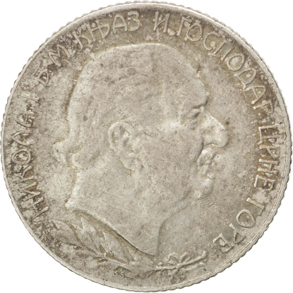 Montenegro, 1 Perper, 1909, KM #5, EF(40-45), Silver, 4.98
