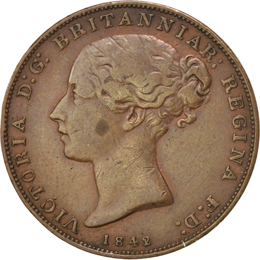 GIBRALTAR, 2 Quarts, 1842, KM #3, EF(40-45), Copper, 10.26
