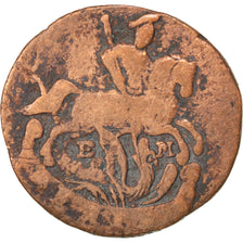 RUSSIA, Denga, 1/2 Kopek, 1795, Ekaterinbourg, KM #56.2, F(12-15), Copper, 4.84