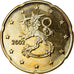 Finland, 20 Euro Cent, 2000, MS(63), Brass, KM:102