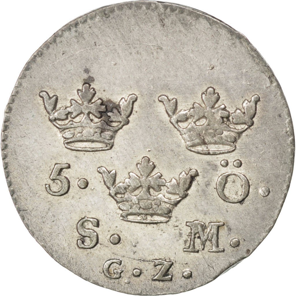 Moneda, Suecia, Frederick I, 5 Ore, S.M., 1731, EBC+, Plata, KM:401