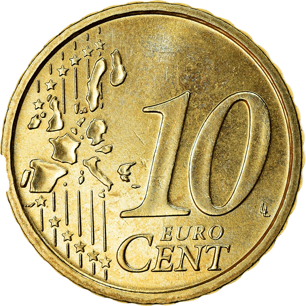 San Marino, 10 Euro Cent, 2007, MS(63), Brass, KM:443
