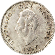 ECUADOR, 1/2 Decimo, Medio, 1915, Heaton, KM #55.2, MS(63), Silver, 15, 1.23