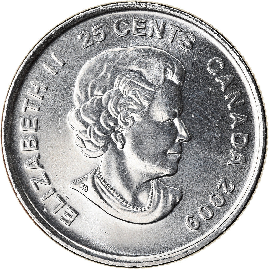 Coin, Canada, Elizabeth II, 25 Cents, 2009, Royal Canadian Mint, MS(63), Nickel