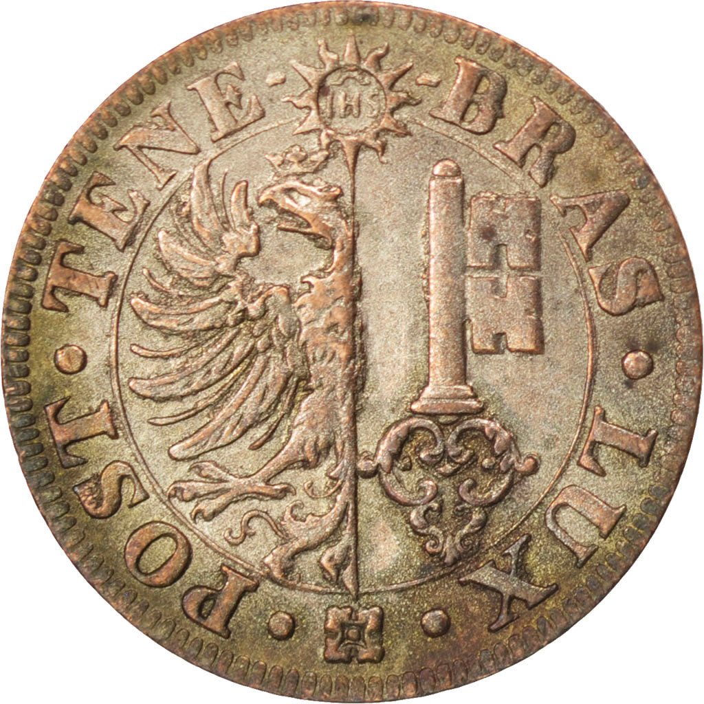 SWISS CANTONS, 4 Centimes, 1839, KM #127, AU(50-53), Billon, 1.79