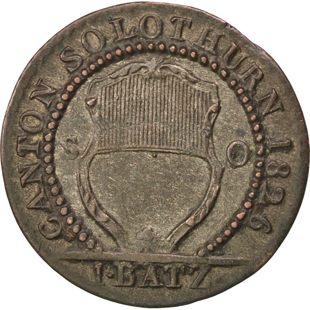 Coin, SWISS CANTONS, SOLOTHURN, Batzen-10 Rappen, 1826, AU(50-53), Billon, KM:80