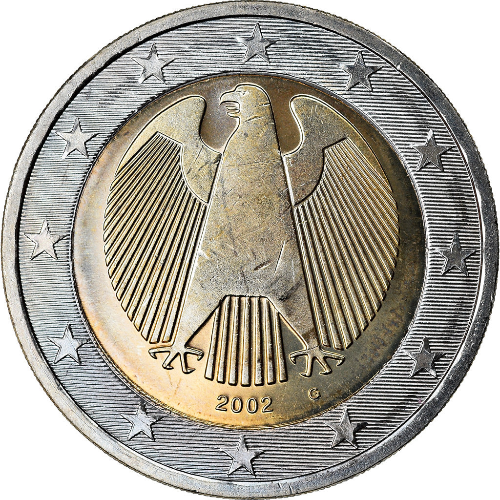 GERMANY - FEDERAL REPUBLIC, 2 Euro, 2002, MS(63), Bi-Metallic, KM:214