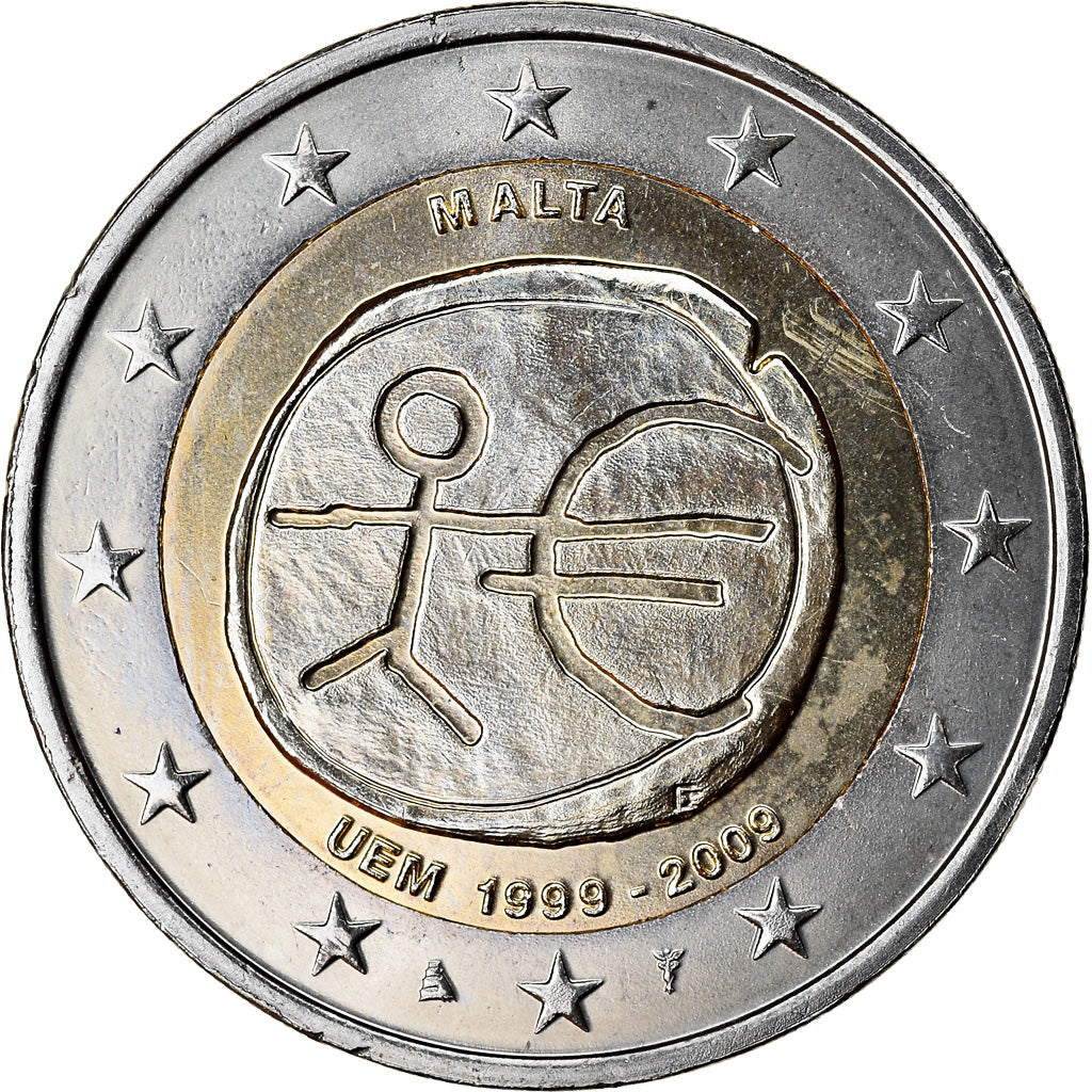 Malta, 2 Euro, EMU, 2009, SC, Bimetálico