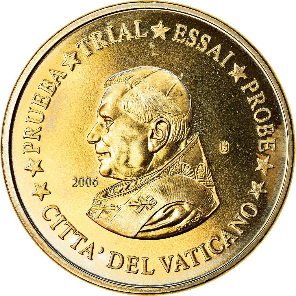 Vatican, 50 Euro Cent, 2006, unofficial private coin, MS(65-70), Brass
