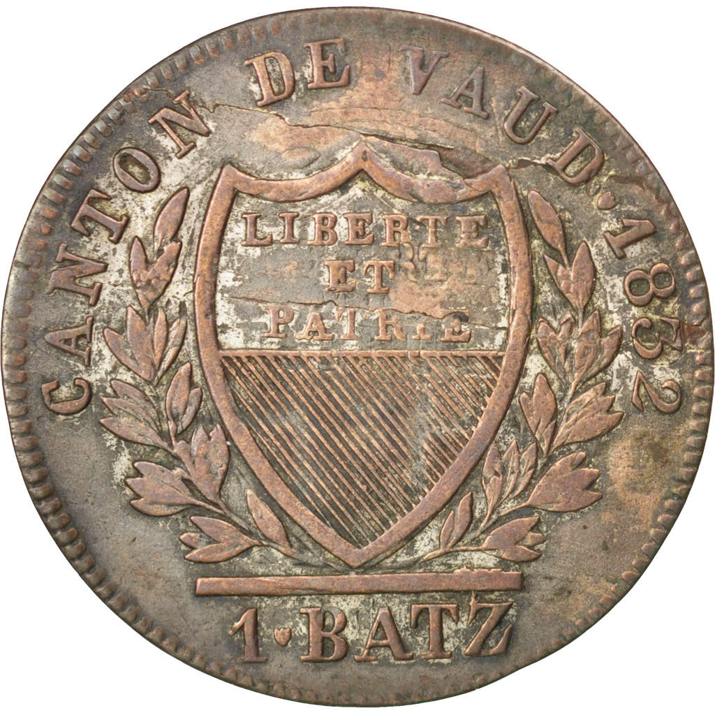 Coin, SWISS CANTONS, VAUD, Batzen-10 Rappen, 1832, EF(40-45), Billon, KM:20
