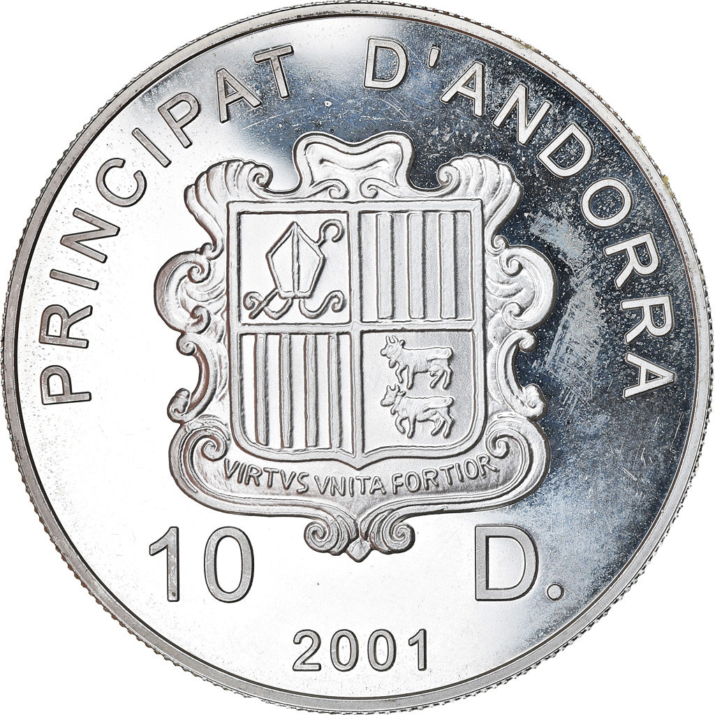 Monnaie, Andorra, 10 Diners, 2001, SUP+, Argent, KM:172