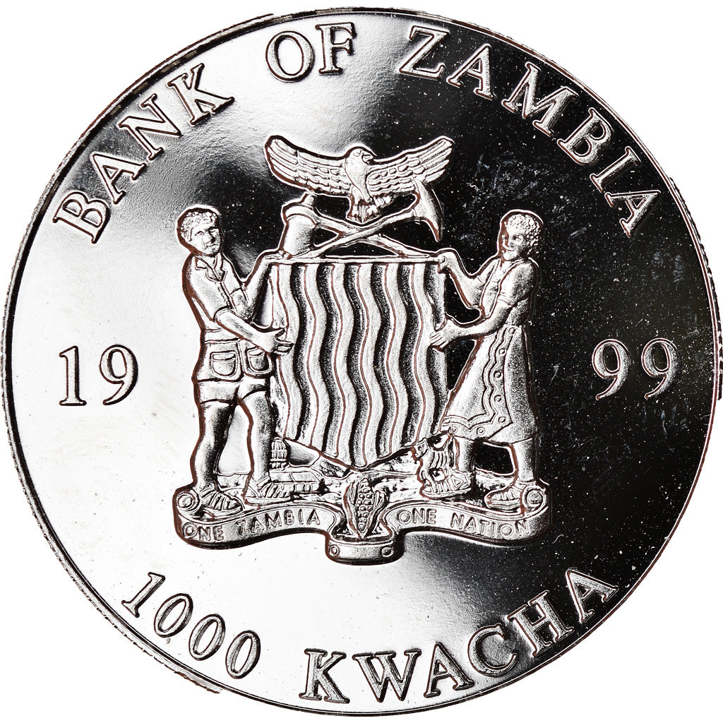 Moneta, Zambia, 1000 Kwacha, 1999, British Royal Mint, SPL, Rame-nichel, KM:191
