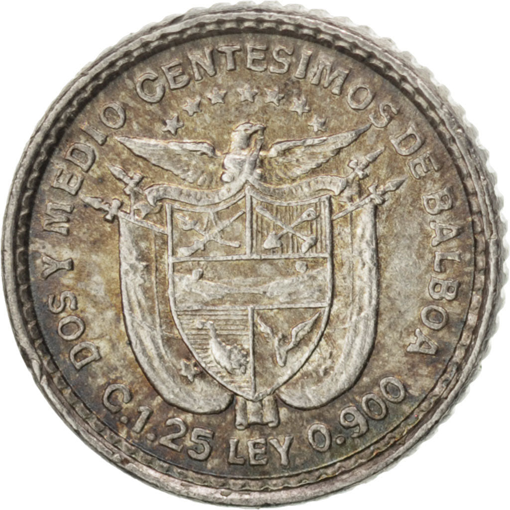 PANAMA, 2-1/2 Centesimos, 1904, KM #1, MS(63), Silver, 10, 1.24