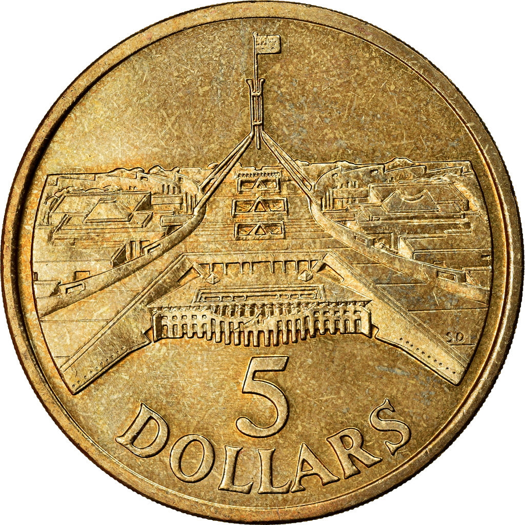 Coin, Australia, Elizabeth II, 5 Dollars, 1988, EF(40-45), Aluminum-Bronze