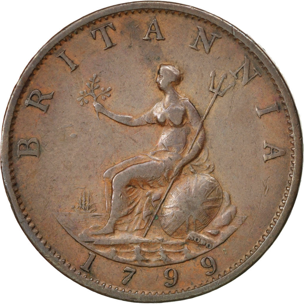 Great Britain, 1/2 Penny, 1799, KM #647, EF(40-45), Copper, 30.20, 13.00