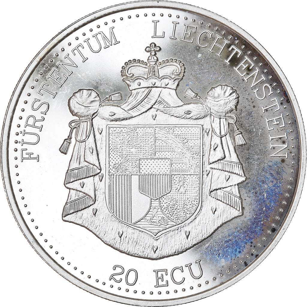 Moneta, Liechtenstein, 20 ECU, 1995, SPL, Argento
