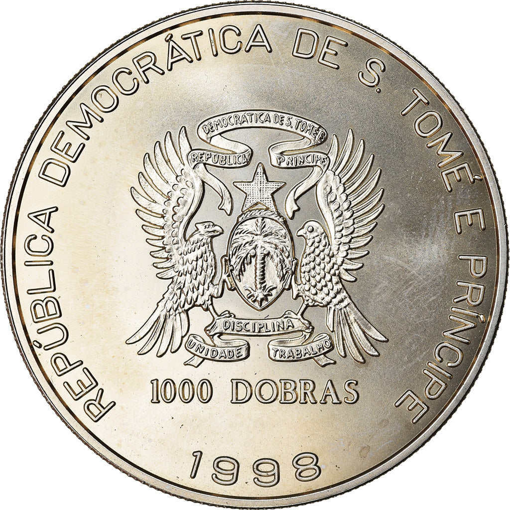 Coin, SAINT THOMAS & PRINCE ISLAND, Heidiland, 1000 Dobras, 1998, MS(63)