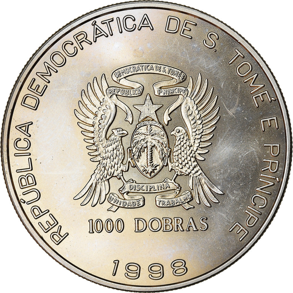Coin, SAINT THOMAS & PRINCE ISLAND, Heidiland, 1000 Dobras, 1998, MS(63)