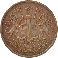 INDIA-BRITISH, 1/2 Pice, 1853, Calcutta, KM #464, EF(40-45), Copper, 3.19
