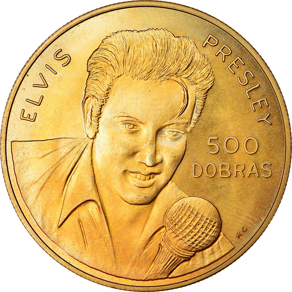 Coin, SAINT THOMAS & PRINCE ISLAND, Elvis Presley, 500 Dobras, 1993, MS(63)