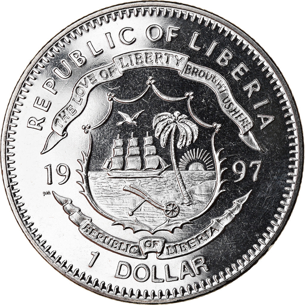 Coin, Liberia, Dollar, 1997, MS(63), Copper-nickel, KM:313