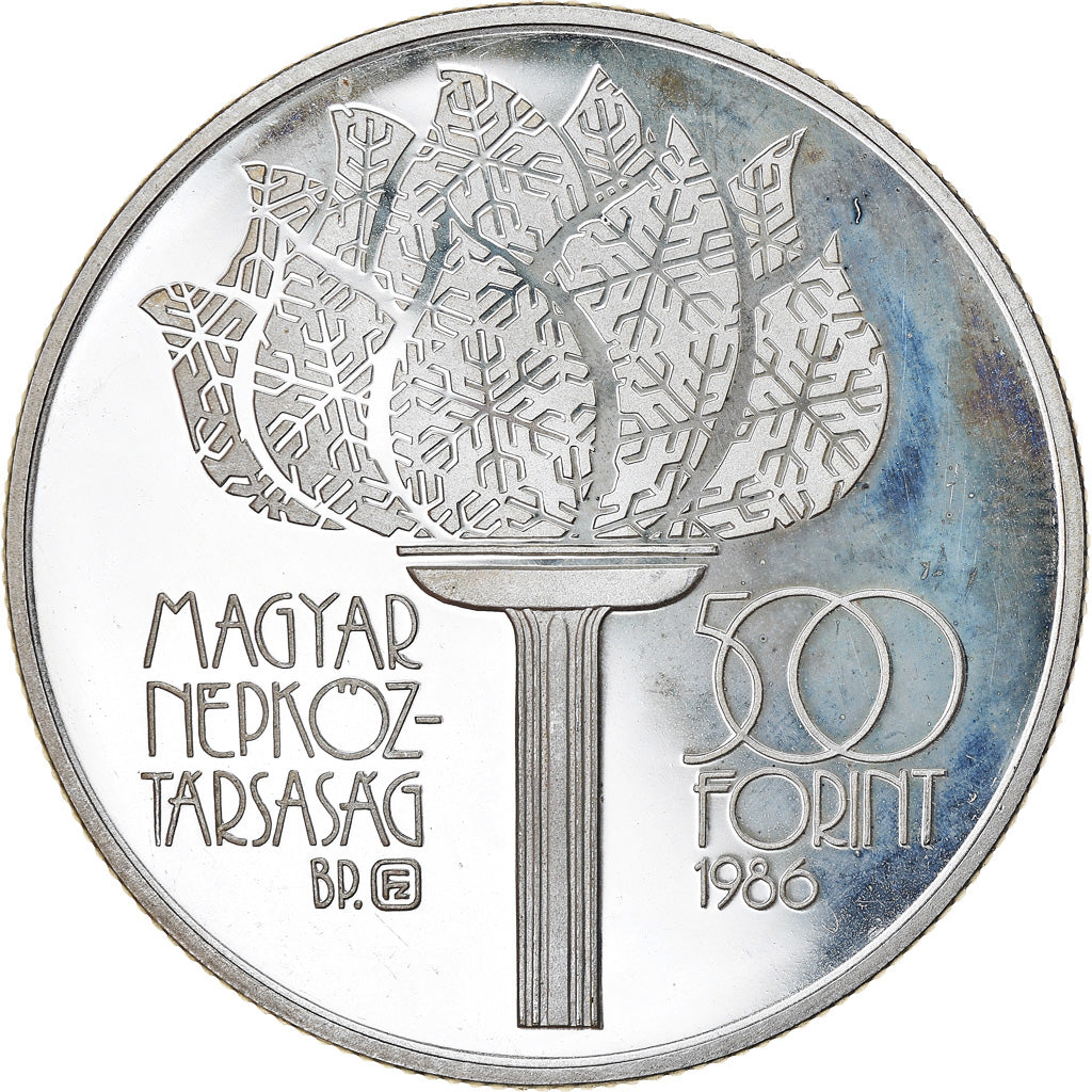 Coin, Hungary, 500 Forint, Otszaz, 1986, Budapest, Proof, AU(55-58), Silver